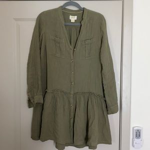 anthropologie maeve mini shirt dress